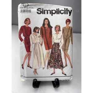 Simplicity Sewing Pattern 7975 Size 18 20 22 24 Stylish Dress Skirt Vintage 80s